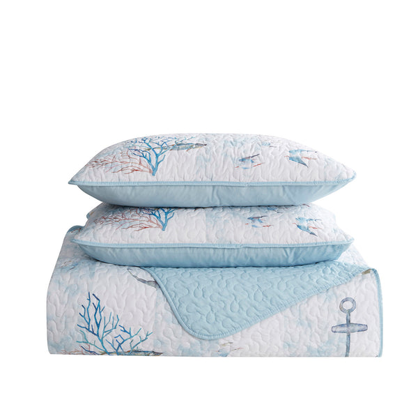 Sweet Home Collection Printed 3-Piece Quilt Set