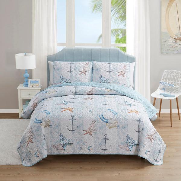 Sweet Home Collection Printed 3-Piece Quilt Set