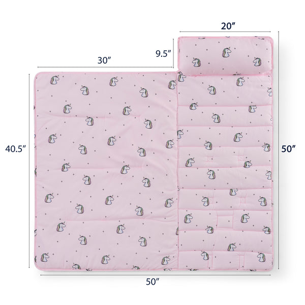 Sweet Home Collection Unicorn Sleeping Bag/Nap Mat For Kids With Removable Pillow 20"x50"