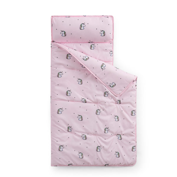 sweet home collection Unicorn Sleeping Bag/Nap Mat for Kids with Removable Pillow 20"x50"