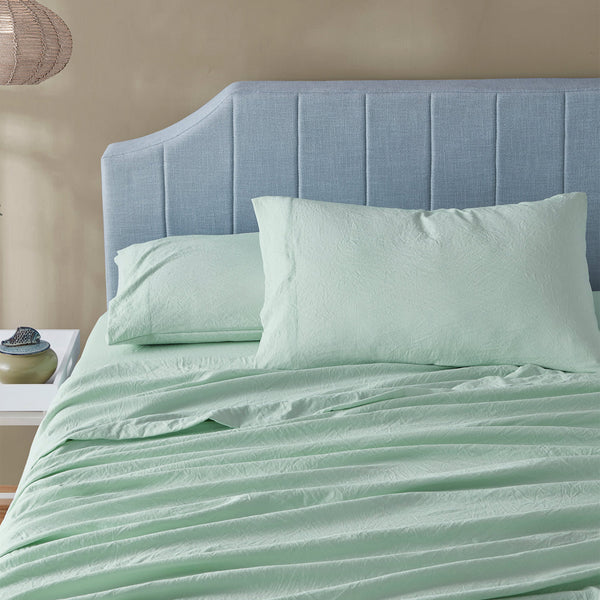 Sweet Home Collection Washed Crinkled Full 4-Piece Sheet Set