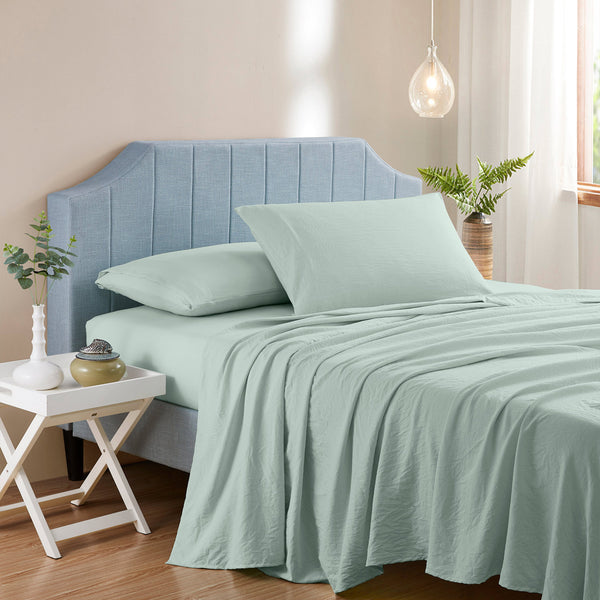 Sweet Home Collection Washed Crinkled Full 4-Piece Sheet Set