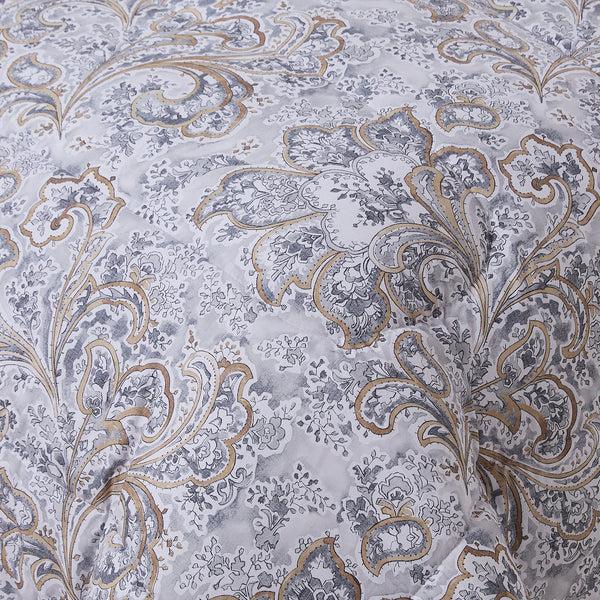 Sweet Home Collection Watercolor Paisley Printed Grey Bed In A Bag Set