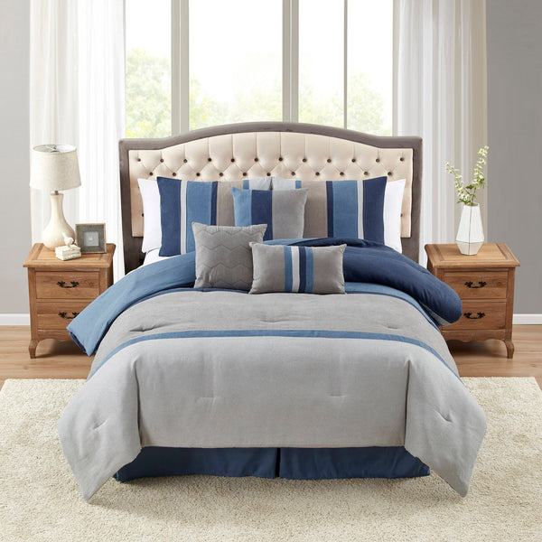 Sweet Home Collection Winston Suede 7-Piece Bed In A Bag Set