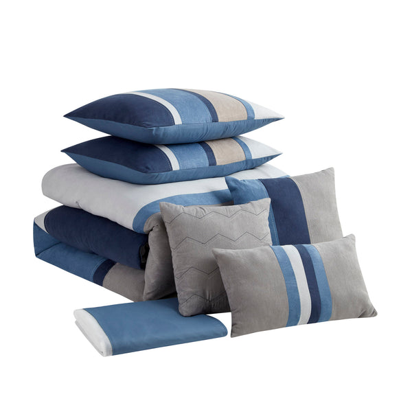 Sweet Home Collection Winston Suede 7-Piece Bed In A Bag Set