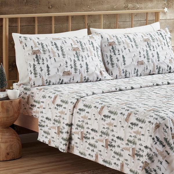 Sweet Home Collection Winter Cabin Flannel 4-Piece Sheet Set