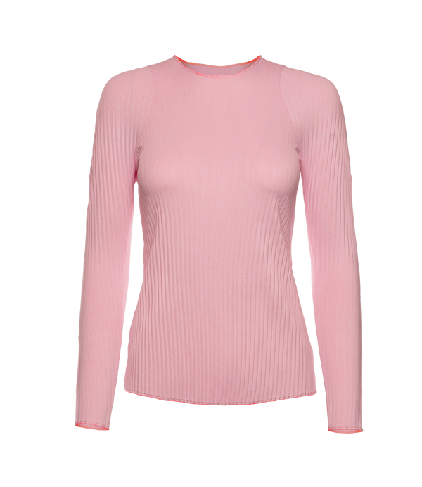 swiss PLEATED L/S CREW