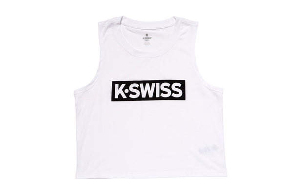 swiss WOMENS BACKSPIN CROP TANK