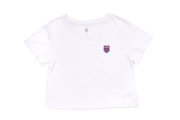 swiss WOMENS TIEBREAKER CROPPED TEE
