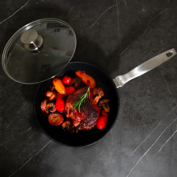 Swiss Diamond CXD DOU Ceramic Nonstick Saute Pan With Glass Lid