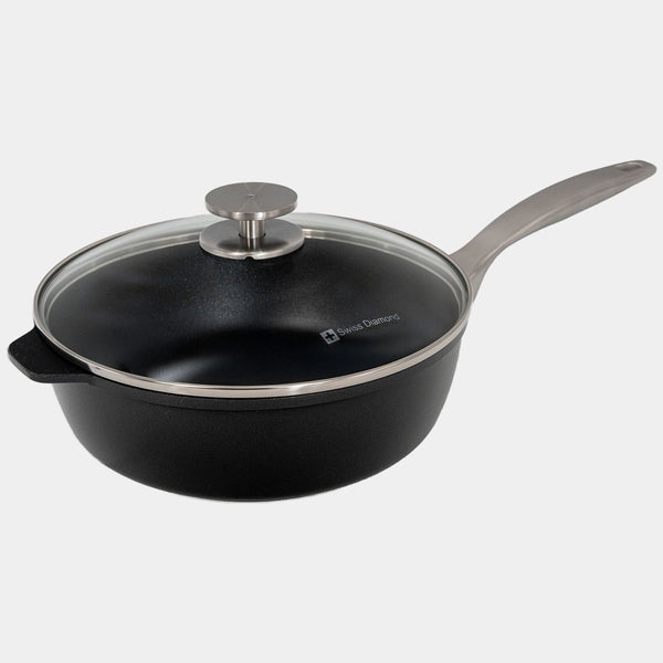 swiss diamond CXD DOU Ceramic Nonstick Saute Pan with Glass Lid