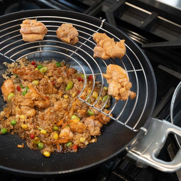 Swiss Diamond CXD DOU Ceramic Nonstick Wok With Lid And Rack - 12.5" (32 Cm) 5.3 QT (5 L)