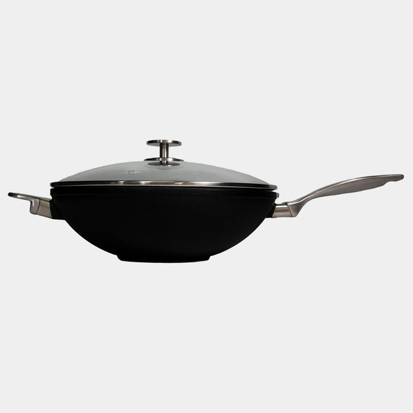 Swiss Diamond CXD DOU Ceramic Nonstick Wok With Lid And Rack - 12.5" (32 Cm) 5.3 QT (5 L)