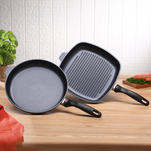 Swiss Diamond HD Nonstick 2-Piece Set - Fry Pan & Grill Pan - Induction