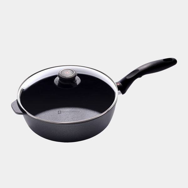 swiss diamond HD Nonstick 3.2 qt Saute Pan with Glass Lid