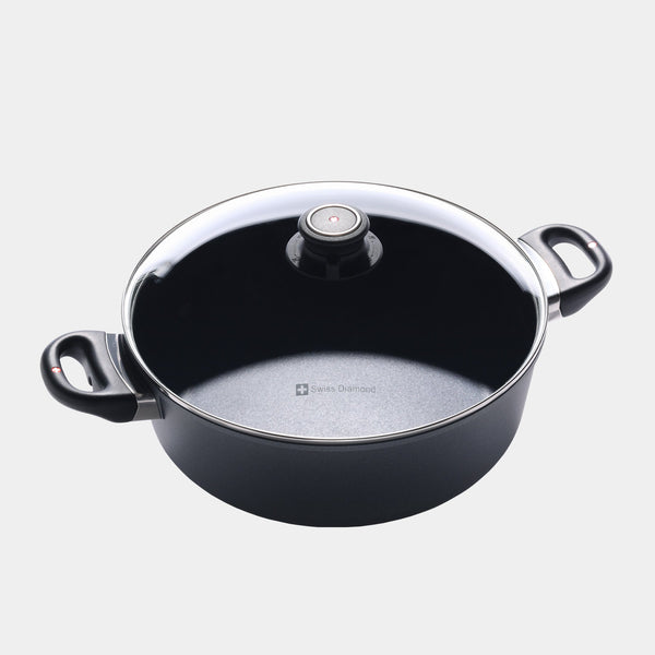 swiss diamond HD Nonstick Braiser with Glass Lid - Induction