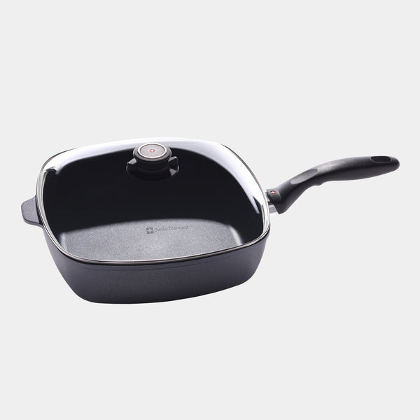 Swiss Diamond HD Nonstick Square Saute Pan With Glass Lid