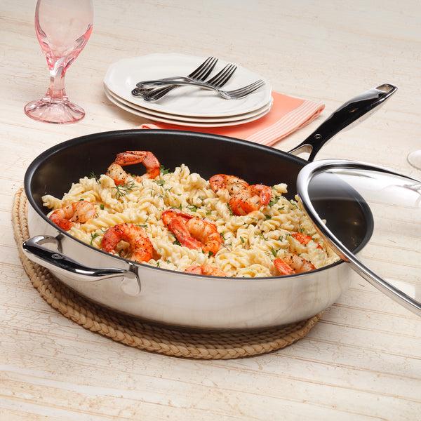 Swiss Diamond Nonstick Clad 3.1 Qt Saute Pan With Glass Lid - Induction
