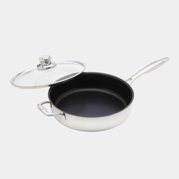 Swiss Diamond Nonstick Clad Saute Pan With Glass Lid - Induction