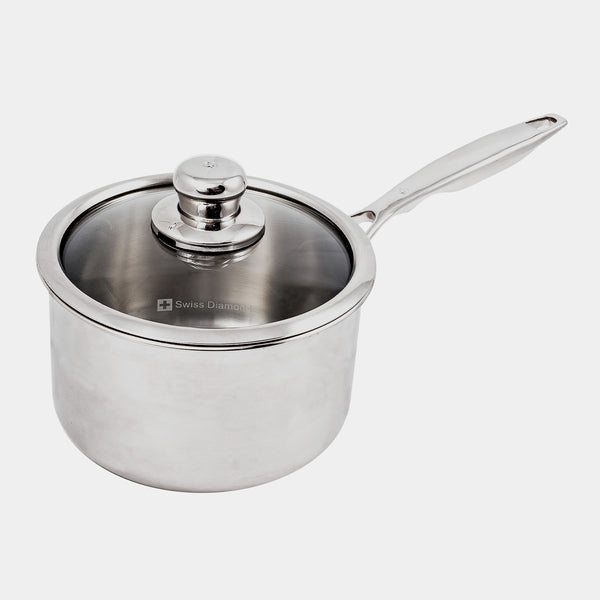 Swiss Diamond Premium Clad Saucepan With Glass Lid - Induction