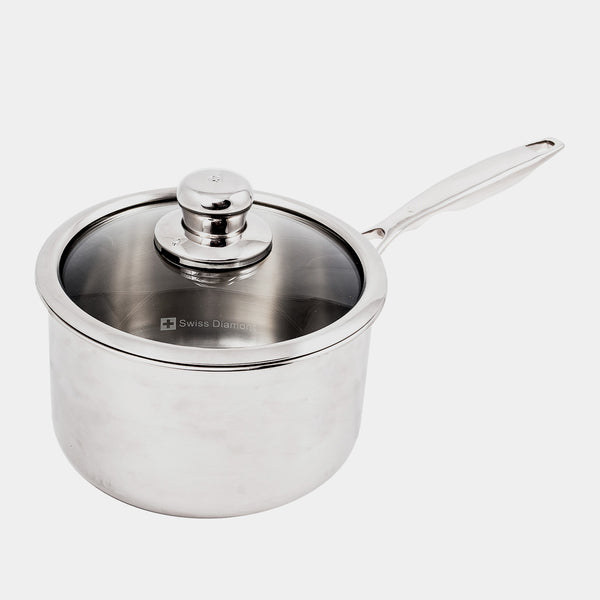 Swiss Diamond Premium Clad Saucepan With Glass Lid - Induction