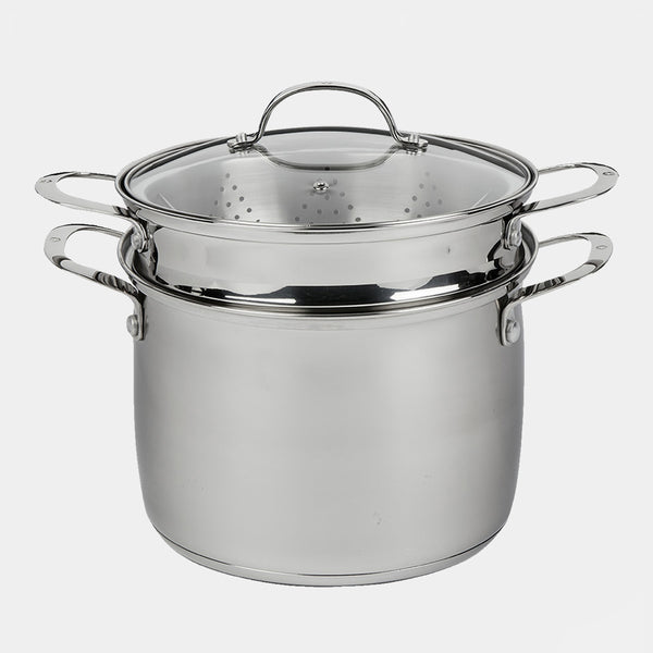 swiss diamond Premium Steel DLX 7.6 qt Stainless Pasta Pot - Induction