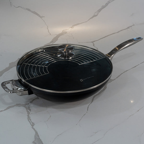 Swiss Diamond CHD Nonstick 12.5" Wok With Glass Lid