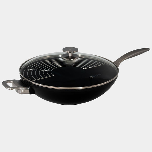 swiss diamond CHD Nonstick 12.5" Wok with Glass Lid swiss diamond CHD Nonstick 12.5" Wok with Glass Lid