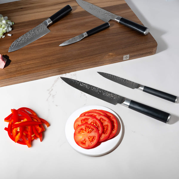 Swiss Diamond Hammered 5-Piece Knife Set