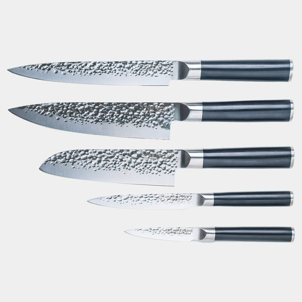 swiss diamond Hammered 5-Piece Knife Set