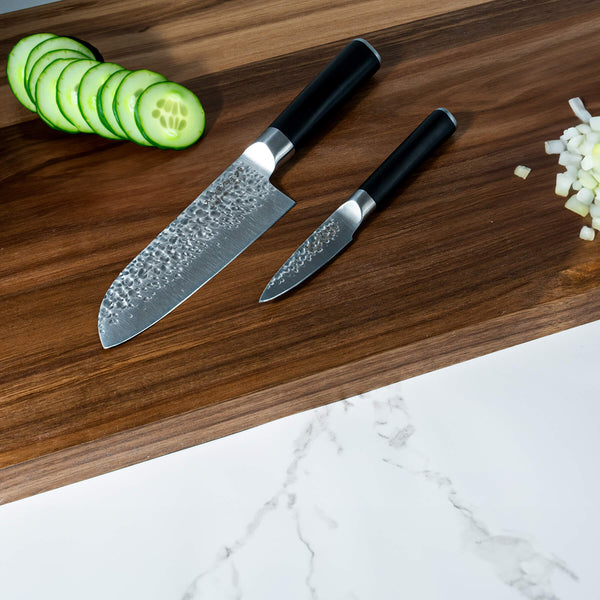 Swiss Diamond Hammered Santoku Paring Set