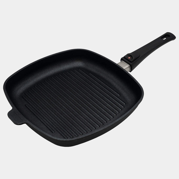 Swiss Diamond XD Nonstick 11" X 11" Square Grill Pan With Detachable Handle - Induction