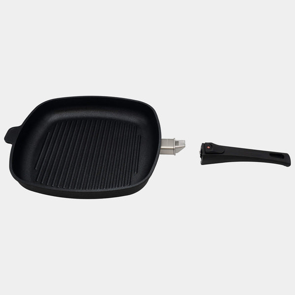swiss diamond XD Nonstick 11" x 11" Square Grill Pan with Detachable Handle - Induction