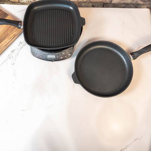 Swiss Diamond XD Nonstick 2-Piece Set - Fry Pan & Grill Pan - Induction