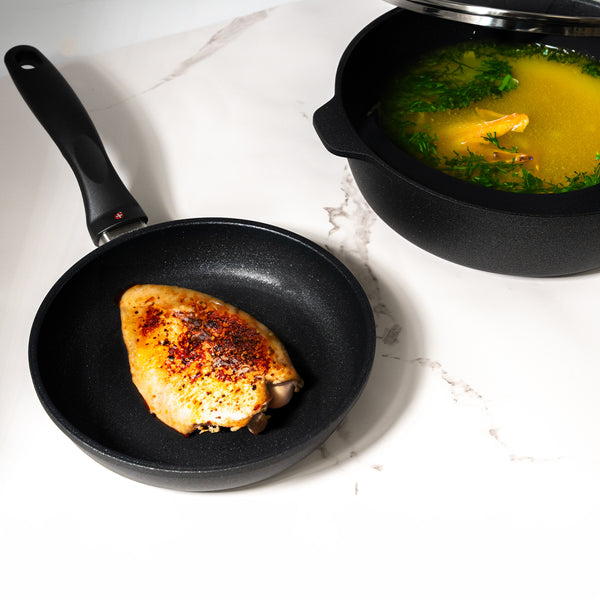 Swiss Diamond XD Nonstick 8" Fry Pan And 3.8 Qt Saute Pan With Glass Lid Set