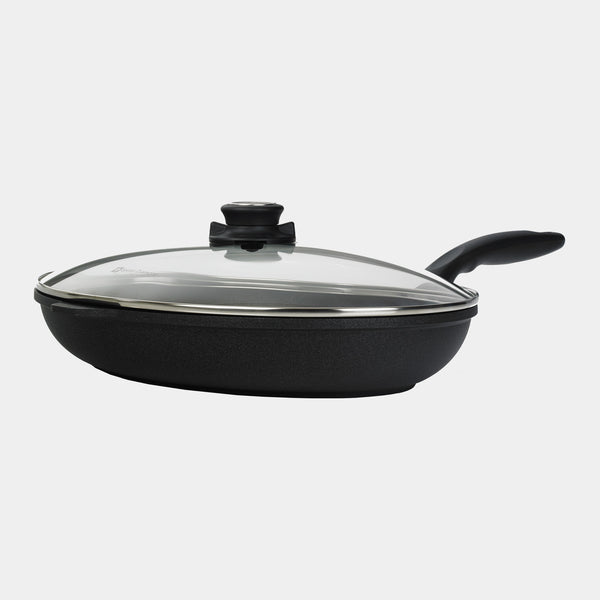 Swiss Diamond XD Nonstick Oval Fish Pan With Glass Lid