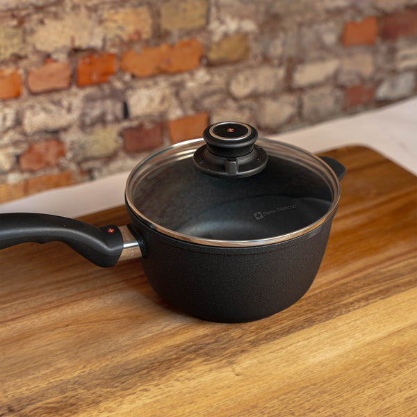 Swiss Diamond XD Nonstick Saucepan With Glass Lid - Induction