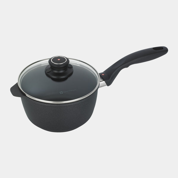 swiss diamond XD Nonstick Saucepan with Glass Lid - Induction