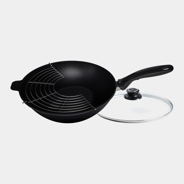 Swiss Diamond XD Nonstick Wok With Glass Lid - Induction