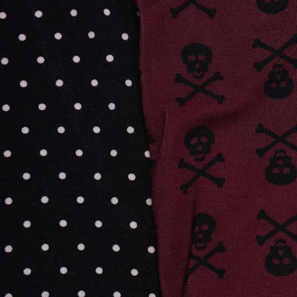 Swole Panda Bamboo Boxers 2 Pack - Skulls Black & White Spot