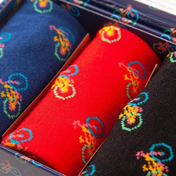 Swole Panda Bicycle Sock Box - 3 Pairs Of Bamboo Socks (His)