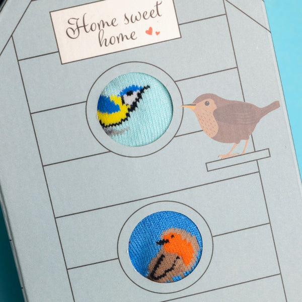 Swole Panda Bird Watching Sock Box - 2 Pairs Of Bamboo Socks (His)