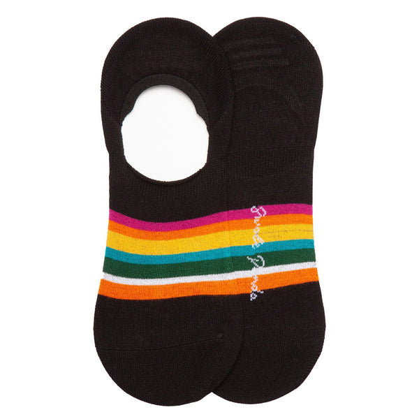 swole panda Black Bold Striped "No-Show" Bamboo Socks
