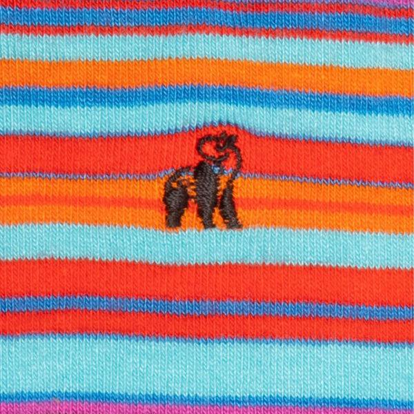 Swole Panda Blue And Red Narrow Striped Bamboo Socks