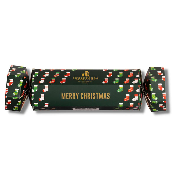 Swole Panda Christmas Cracker - 2 Pairs Of Bamboo Socks (His)