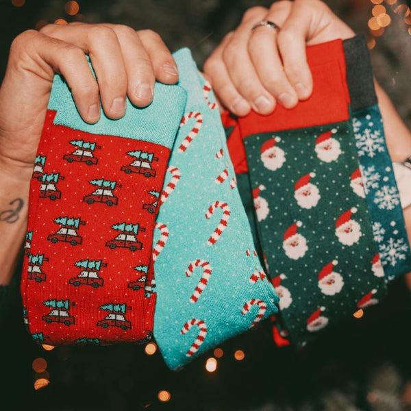 Swole Panda Driving Home For Christmas Bamboo Socks