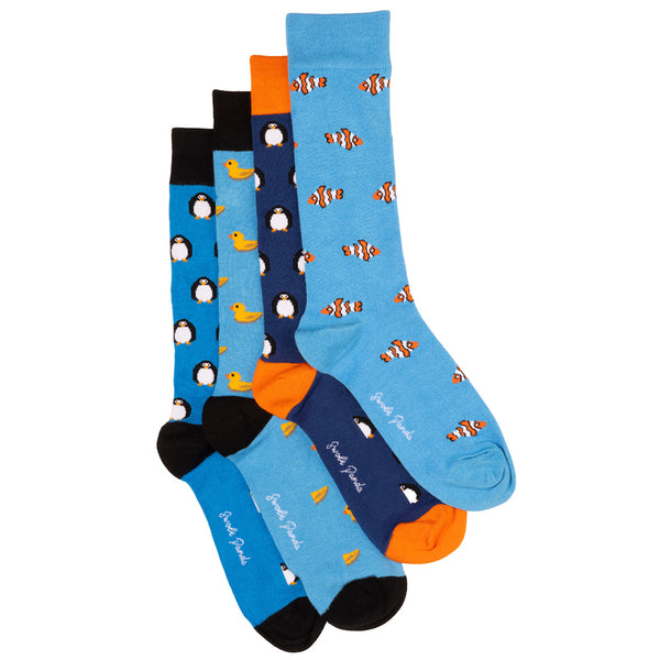 swole panda Duck & Penguin Bamboo Sock Bundle - Four Pairs