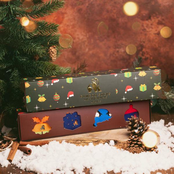 swole panda Green Christmas Drawer Box - 4 Pairs of Bamboo Socks (His)