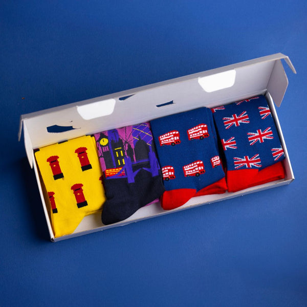Swole Panda London Sock Box - 4 Pairs Of Bamboo Socks (His)