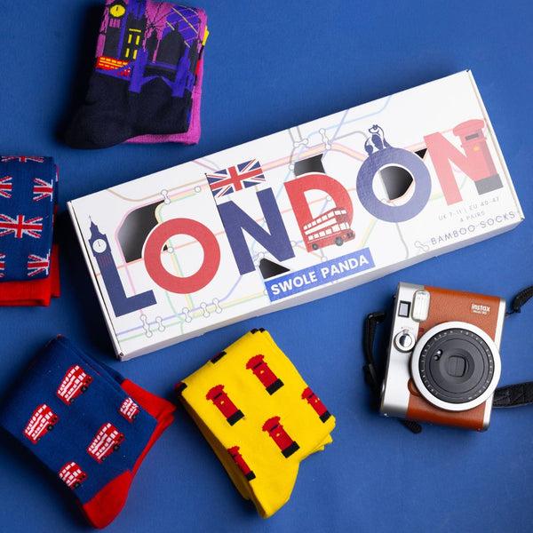 Swole Panda London Sock Box - 4 Pairs Of Bamboo Socks (His)